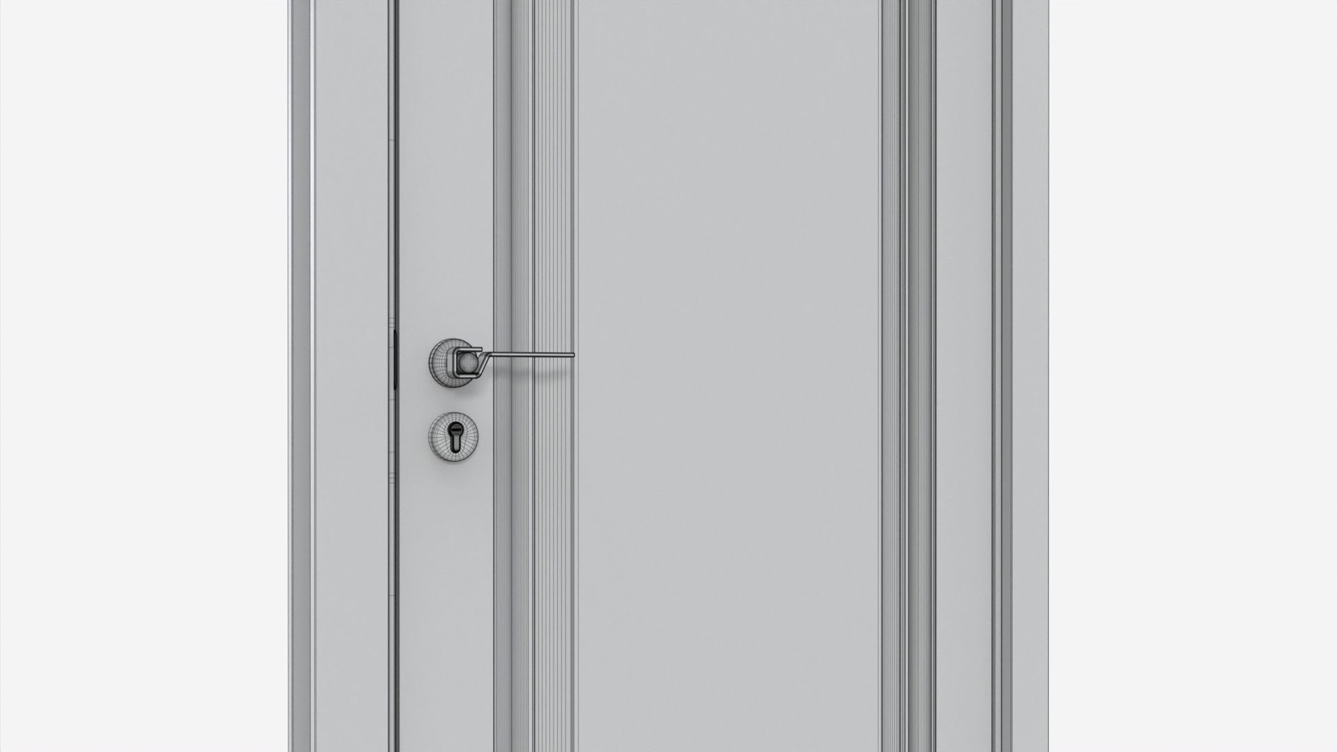 Classic Wooden Interior Door with Furniture 020 3D model_8