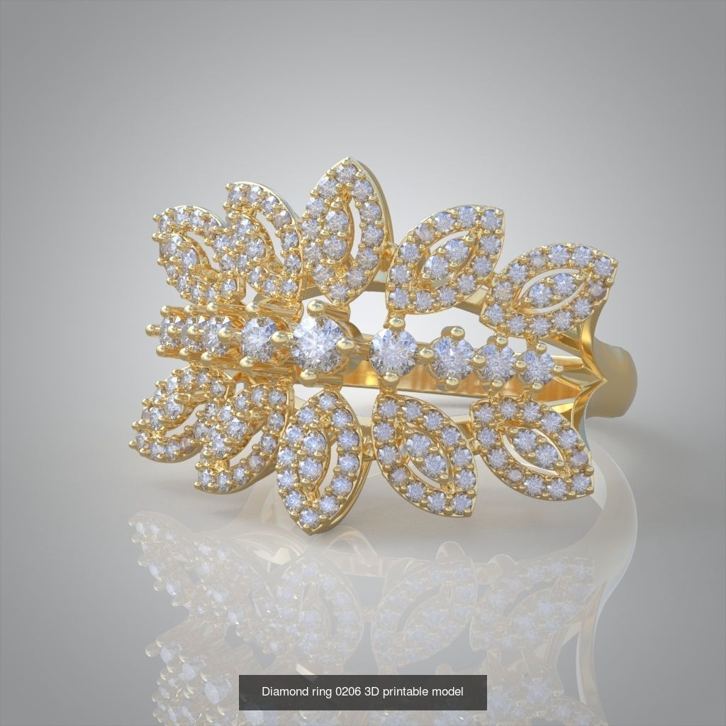 My 40 Beautiful and graceful 3d printable ring models 3D Model Collection_12