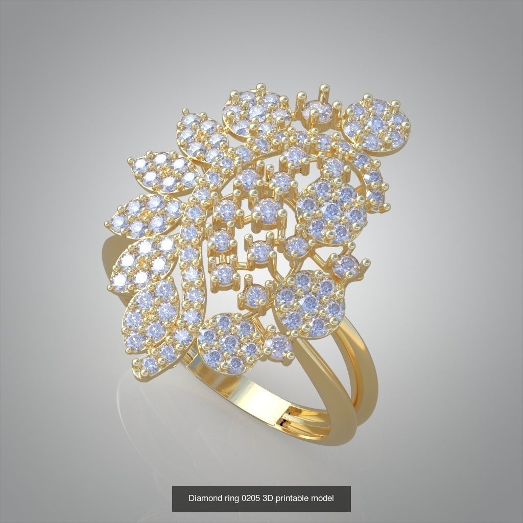 My 40 Beautiful and graceful 3d printable ring models 3D Model Collection_11