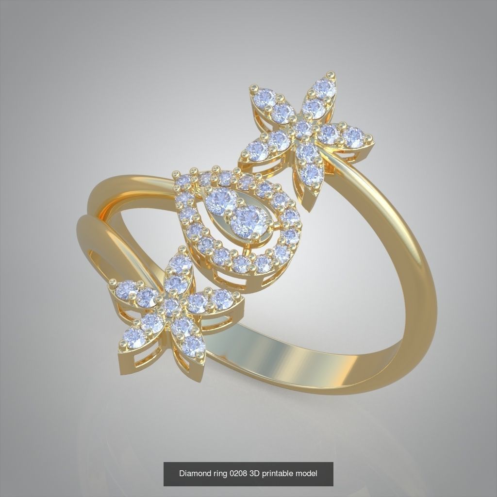 My 40 Beautiful and graceful 3d printable ring models 3D Model Collection_13