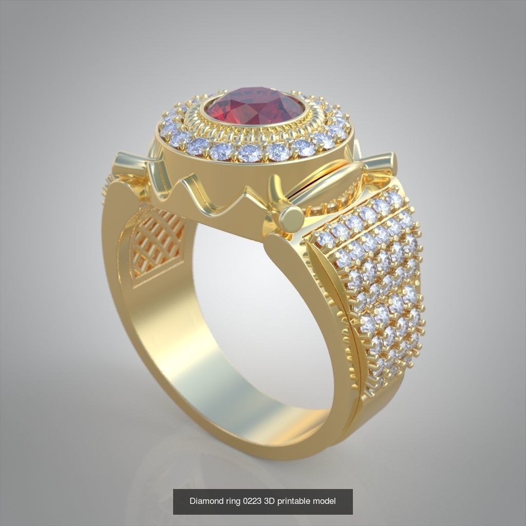 My 40 Beautiful and graceful 3d printable ring models 3D Model Collection_27
