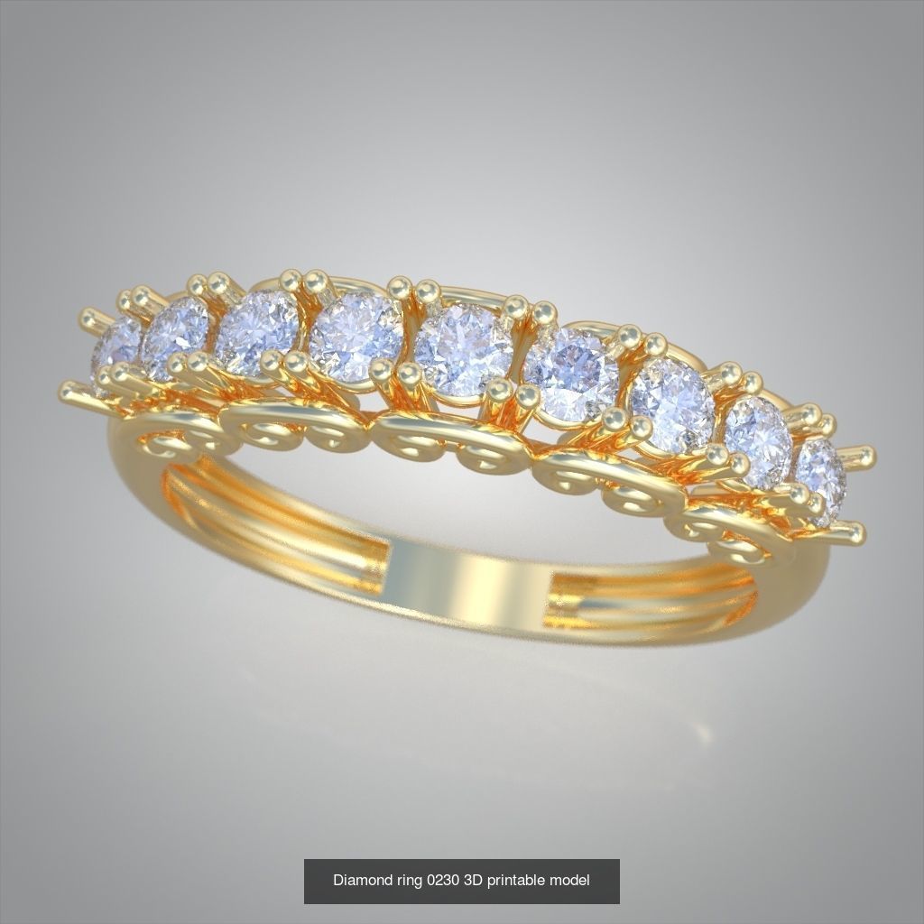 My 40 Beautiful and graceful 3d printable ring models 3D Model Collection_34