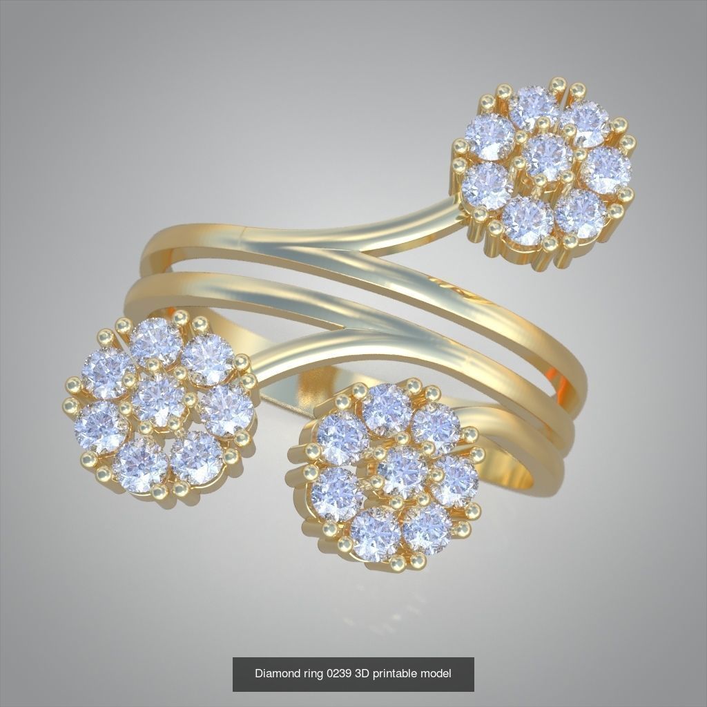 My 40 Beautiful and graceful 3d printable ring models 3D Model Collection_42