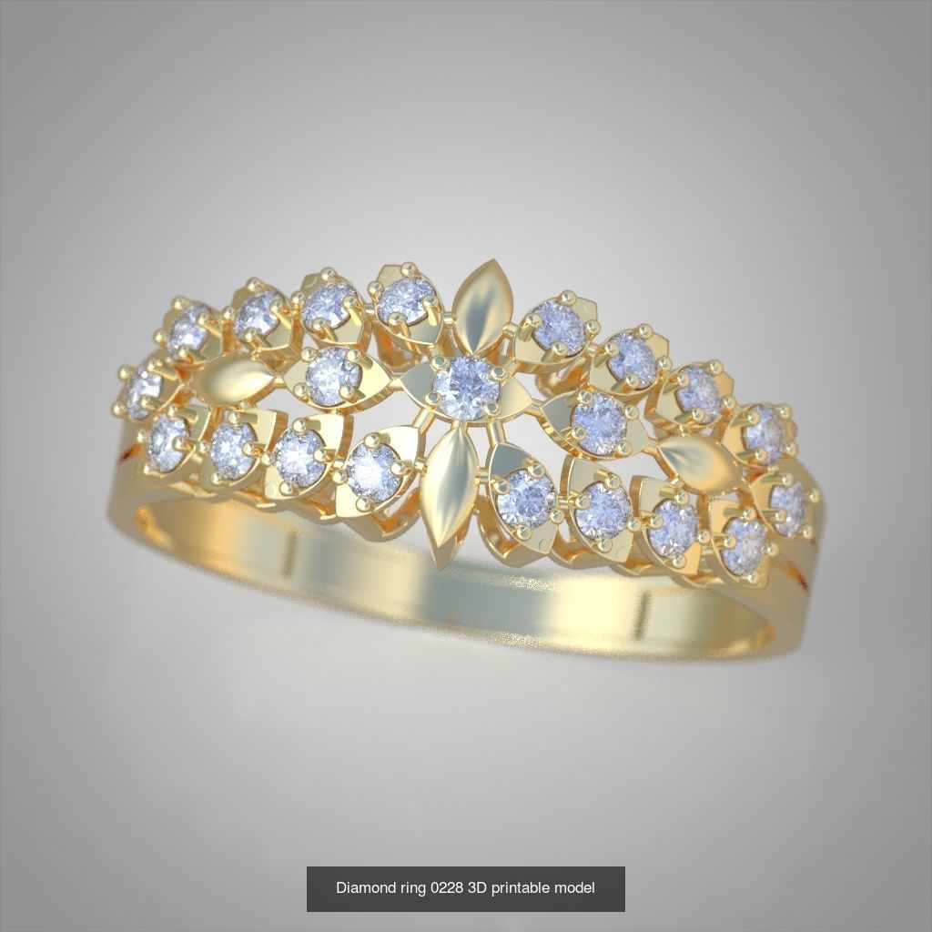 My 40 Beautiful and graceful 3d printable ring models 3D Model Collection_32