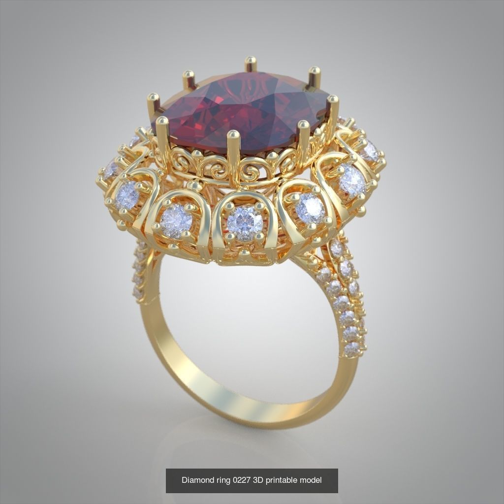 My 40 Beautiful and graceful 3d printable ring models 3D Model Collection_31