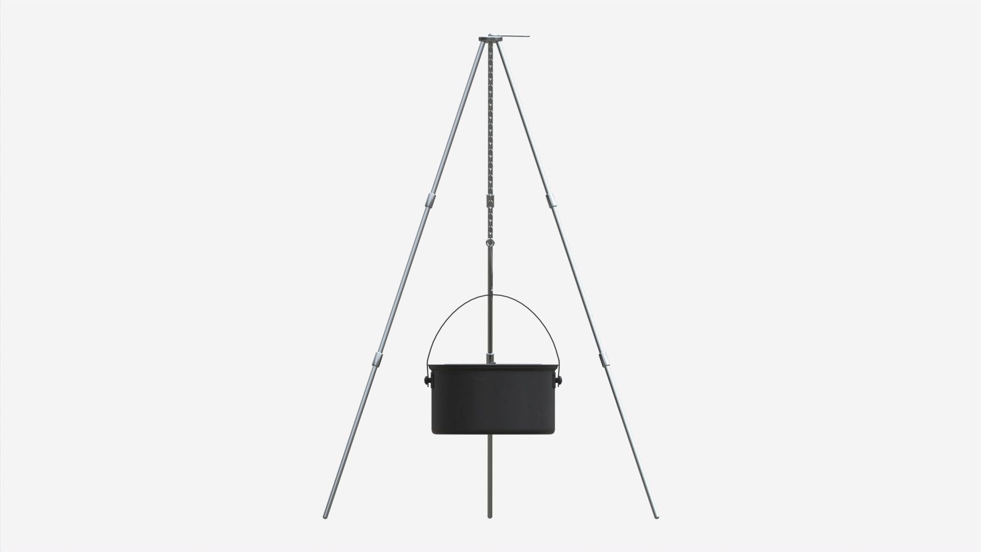Camping Cooking Tripod with Pot 3D model_4