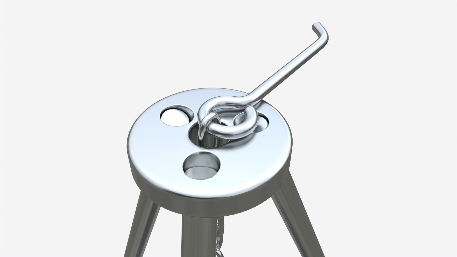 Camping Cooking Tripod with Pot 3D model_1