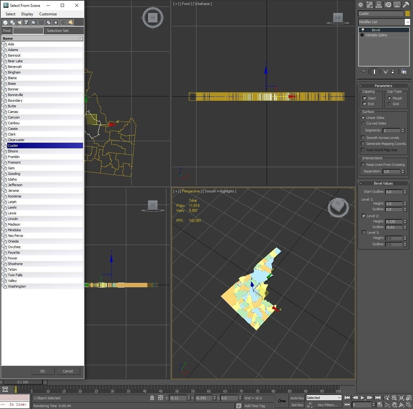 Idaho Political Map 3D model_8