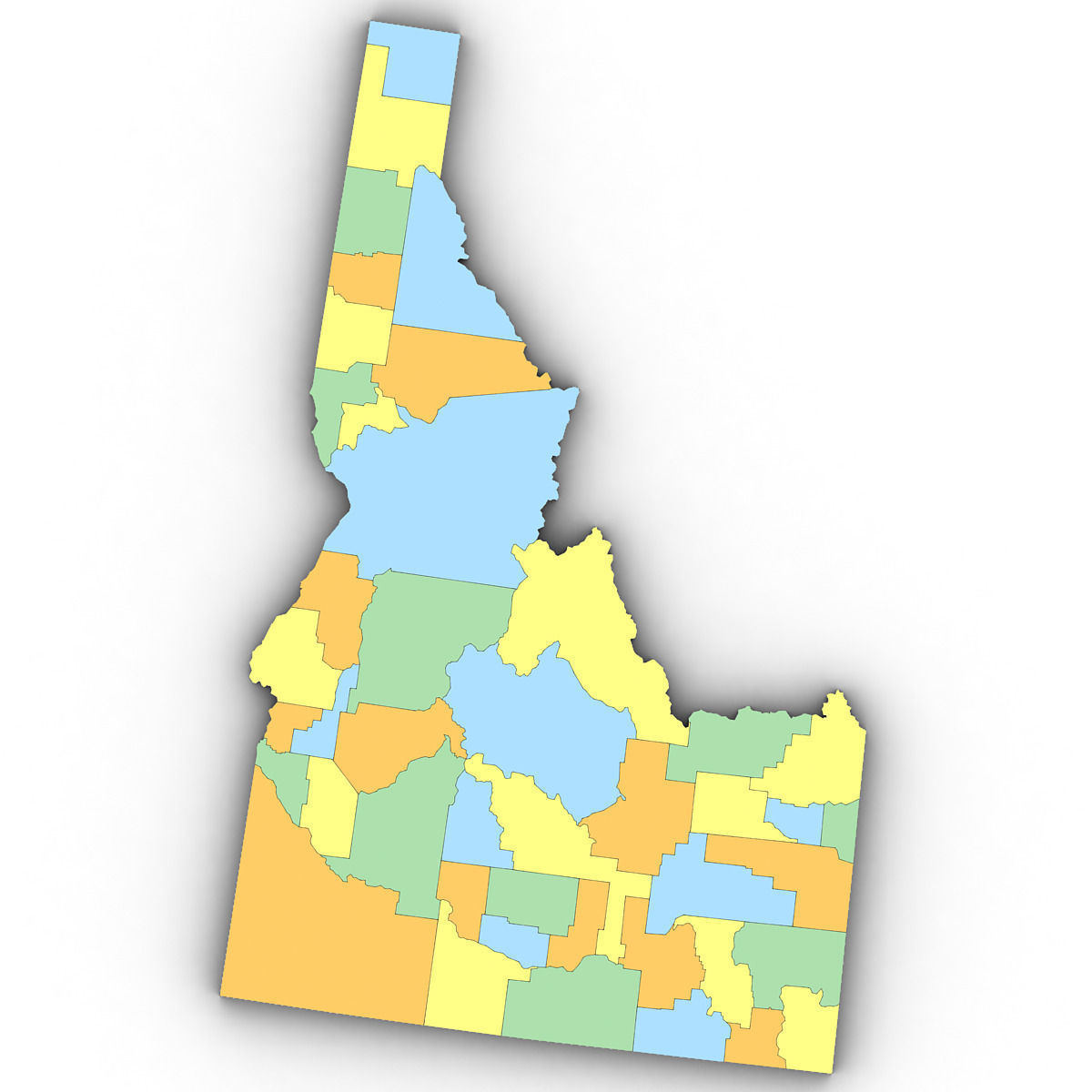 Idaho Political Map 3D model_7