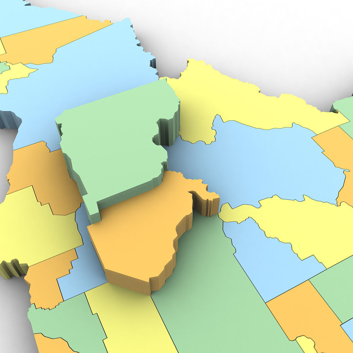 Idaho Political Map 3D model_5