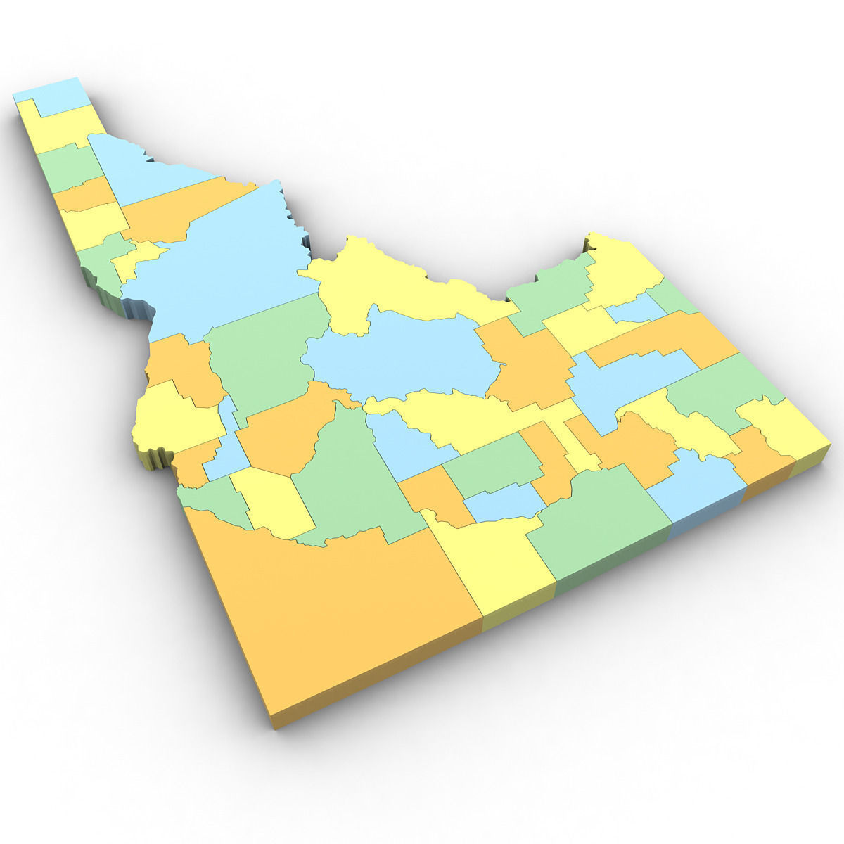 Idaho Political Map 3D model_3