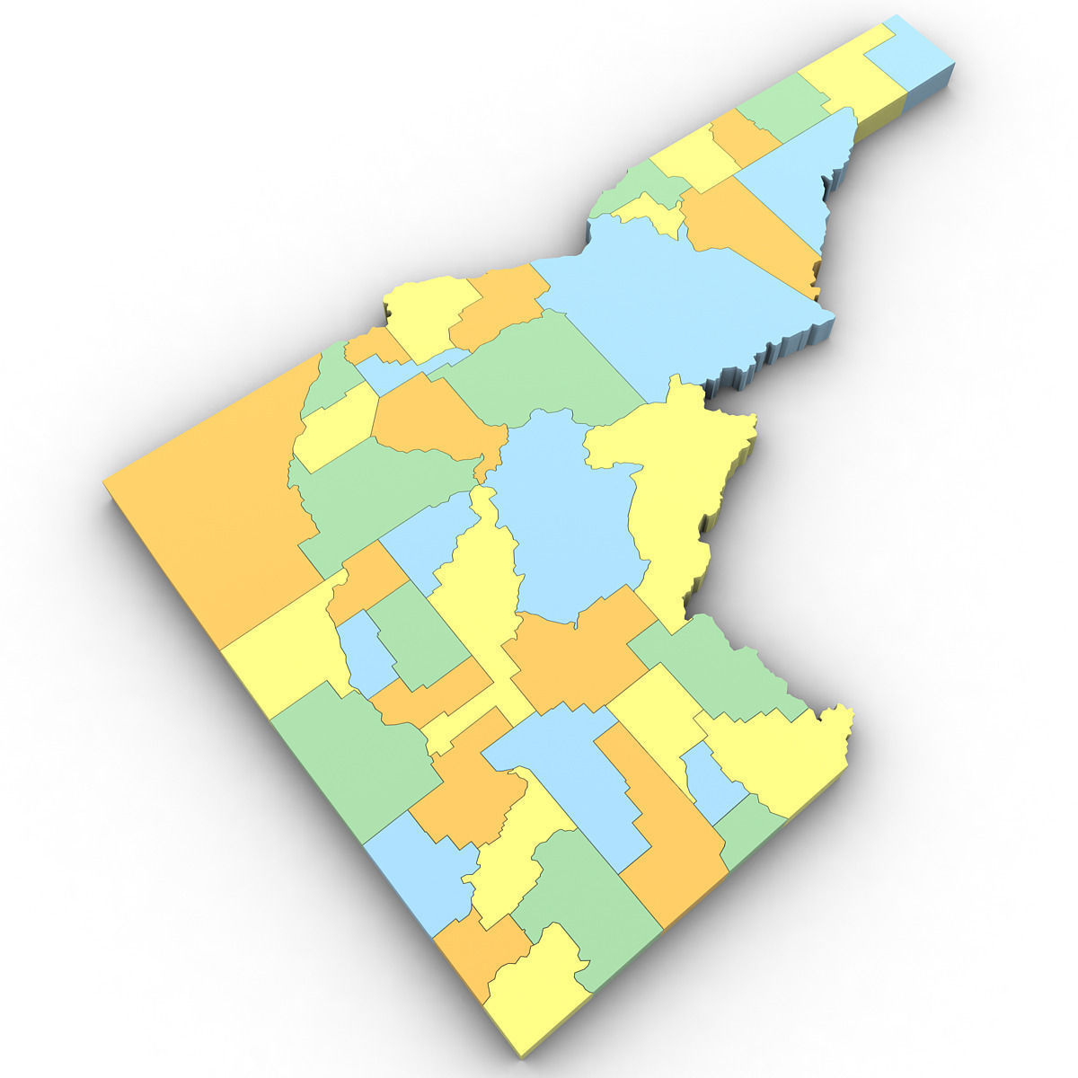 Idaho Political Map 3D model_1