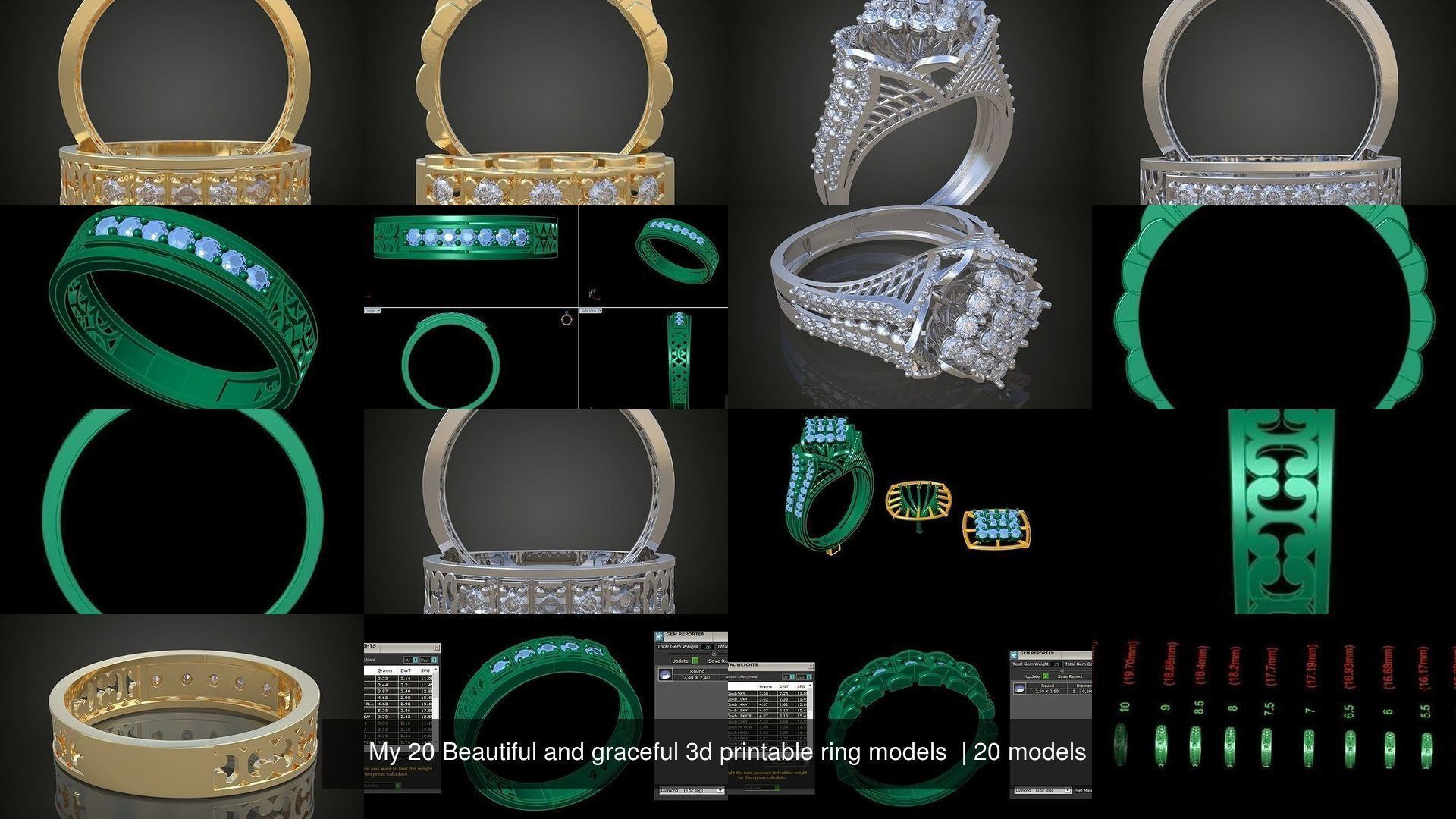 2My 20 Beautiful and graceful 3d printable ring models  3D Model Collection_2