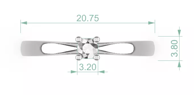 14 Engagement Rings sizes 3D print model_5