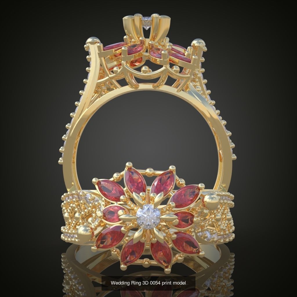 3My 60 Beautiful and graceful 3d printable ring models  3D Model Collection_37