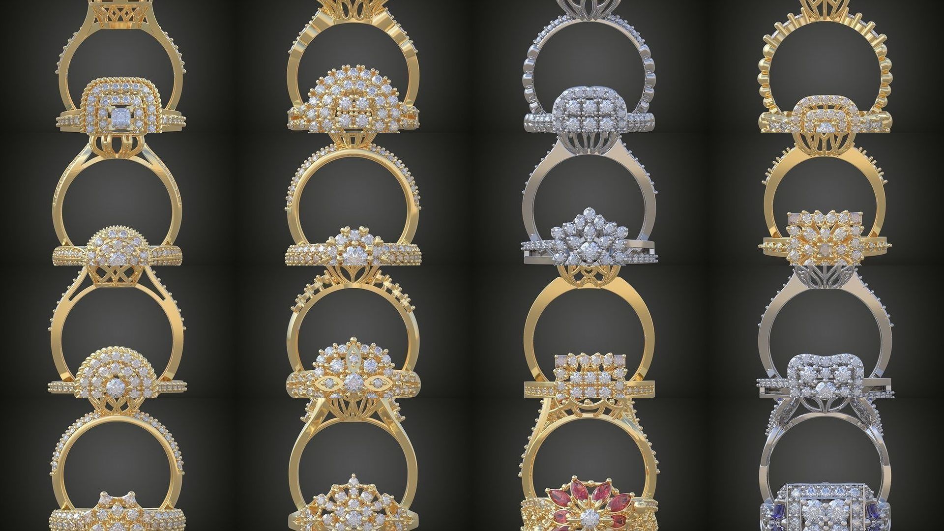 3My 60 Beautiful and graceful 3d printable ring models  3D Model Collection_1