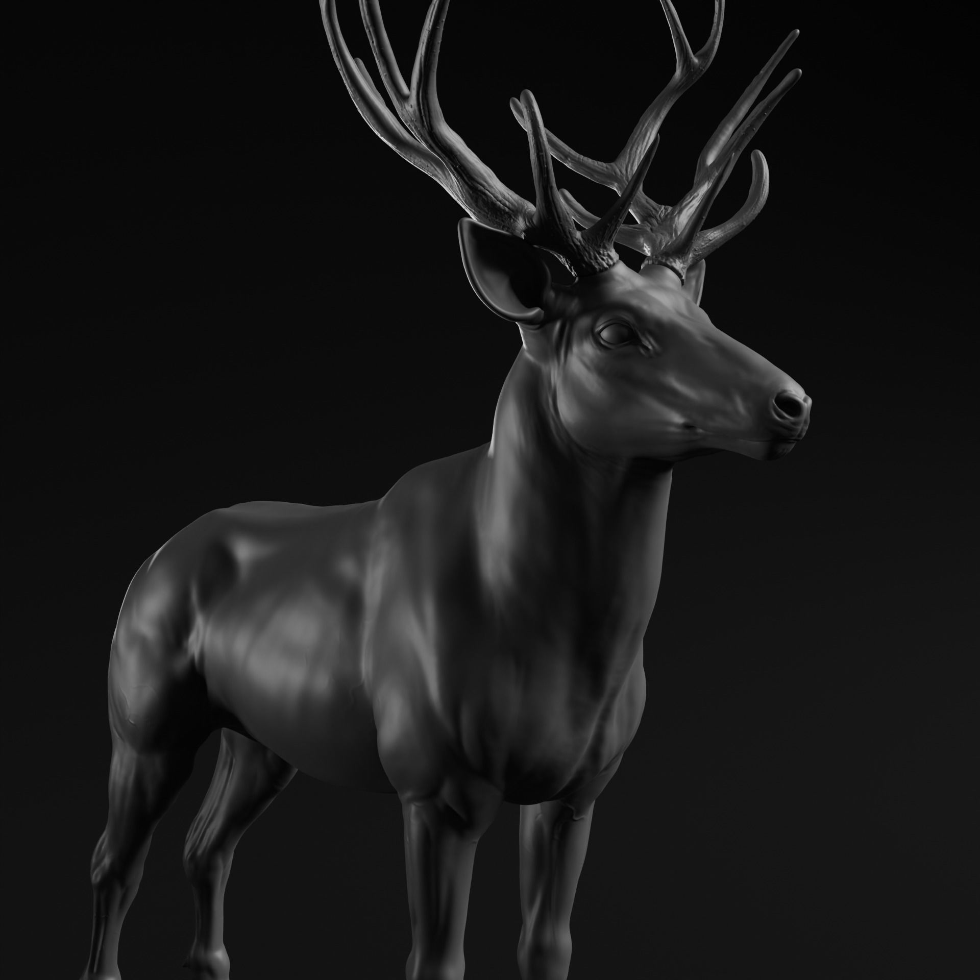 Deer - Highpoly Sculpture 3D model  3D model_1