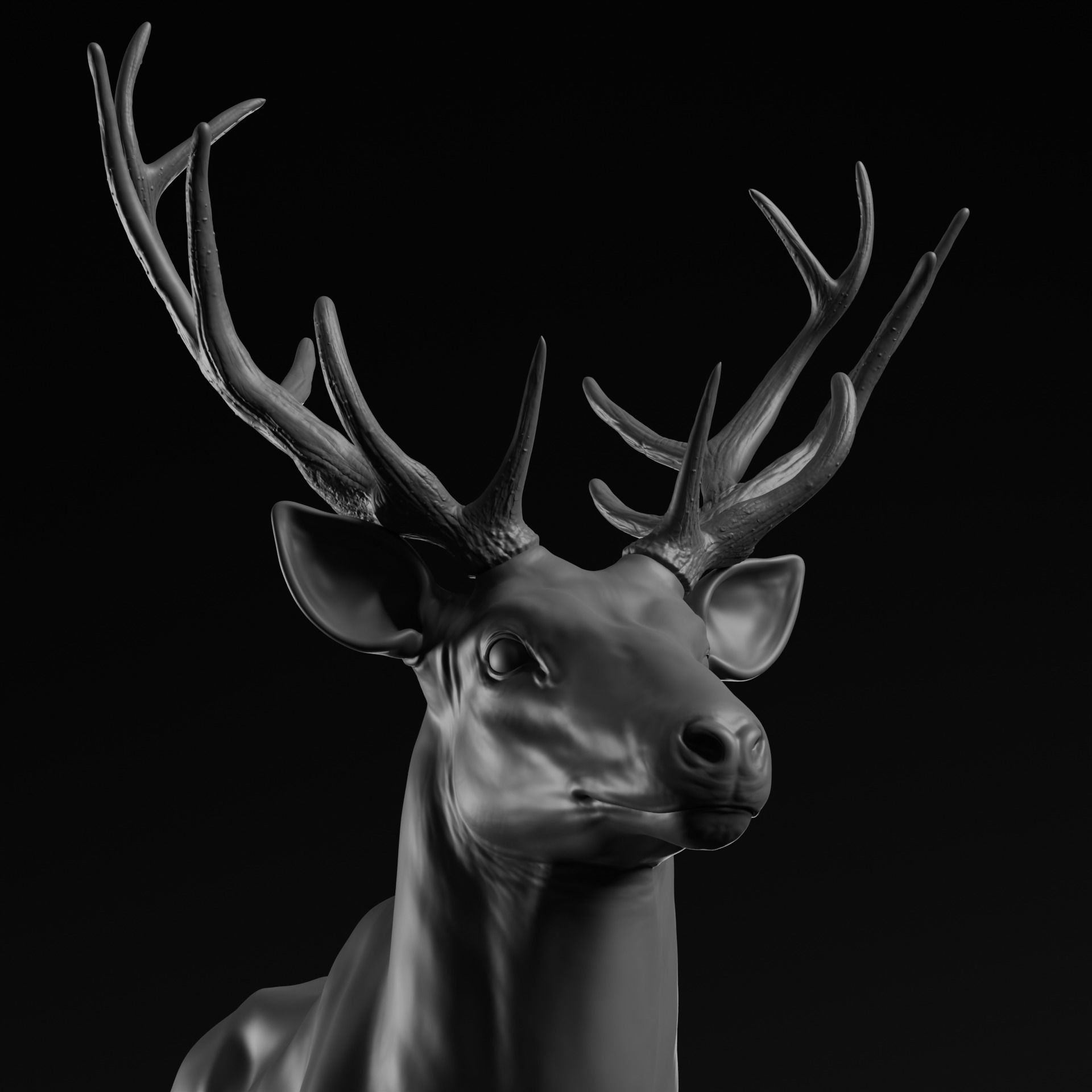 Deer - Highpoly Sculpture 3D model  3D model_3