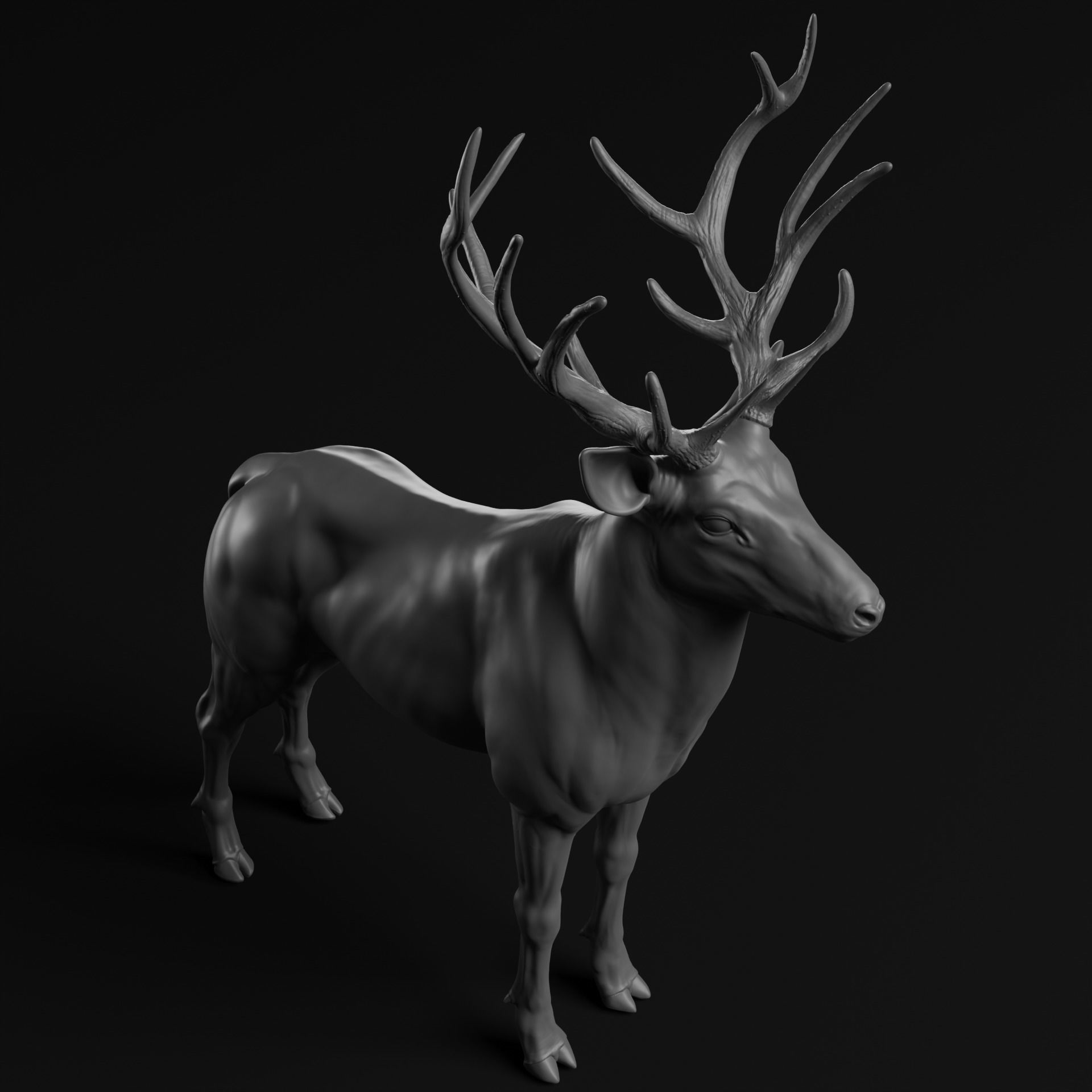 Deer - Highpoly Sculpture 3D model  3D model_7