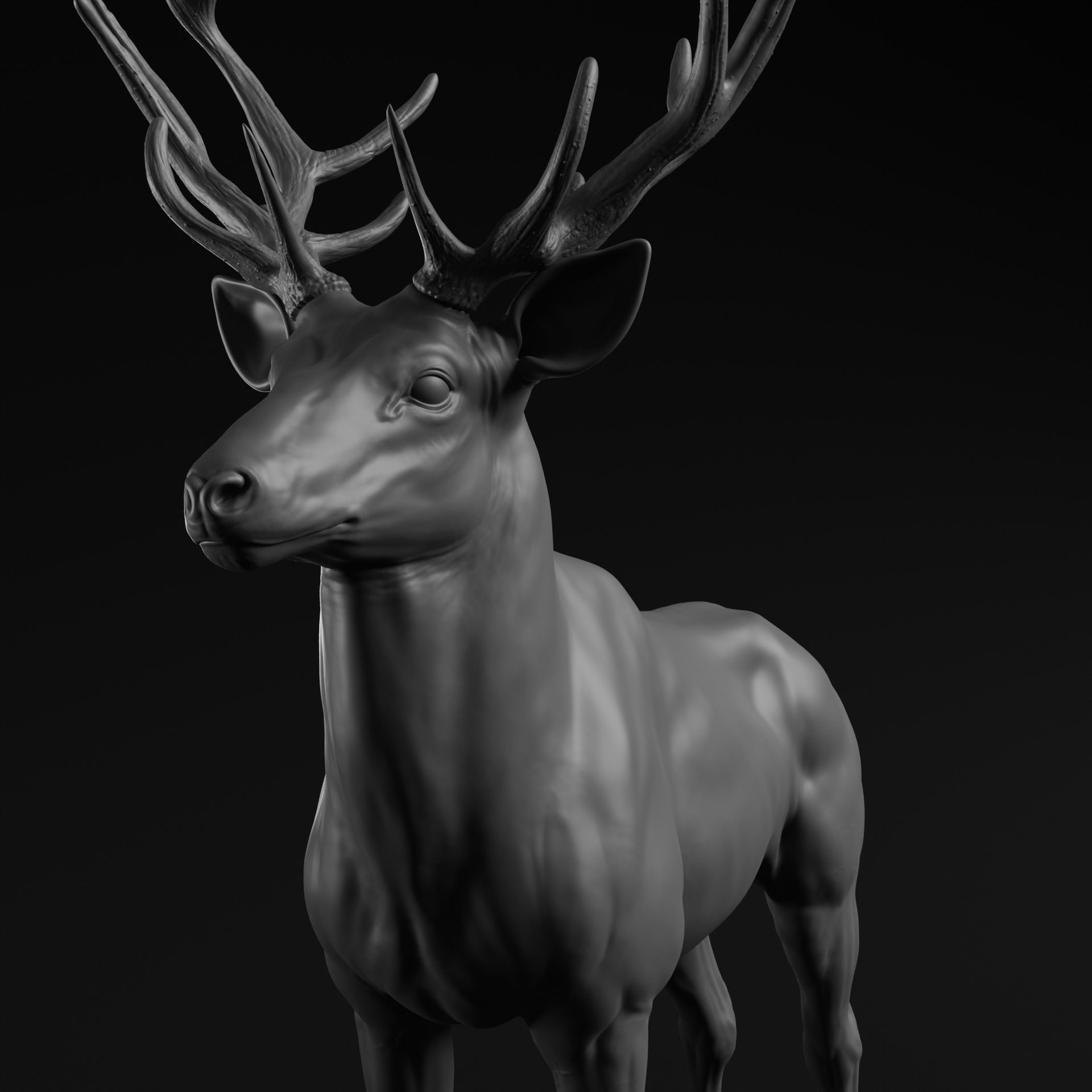 Deer - Highpoly Sculpture 3D model  3D model_2