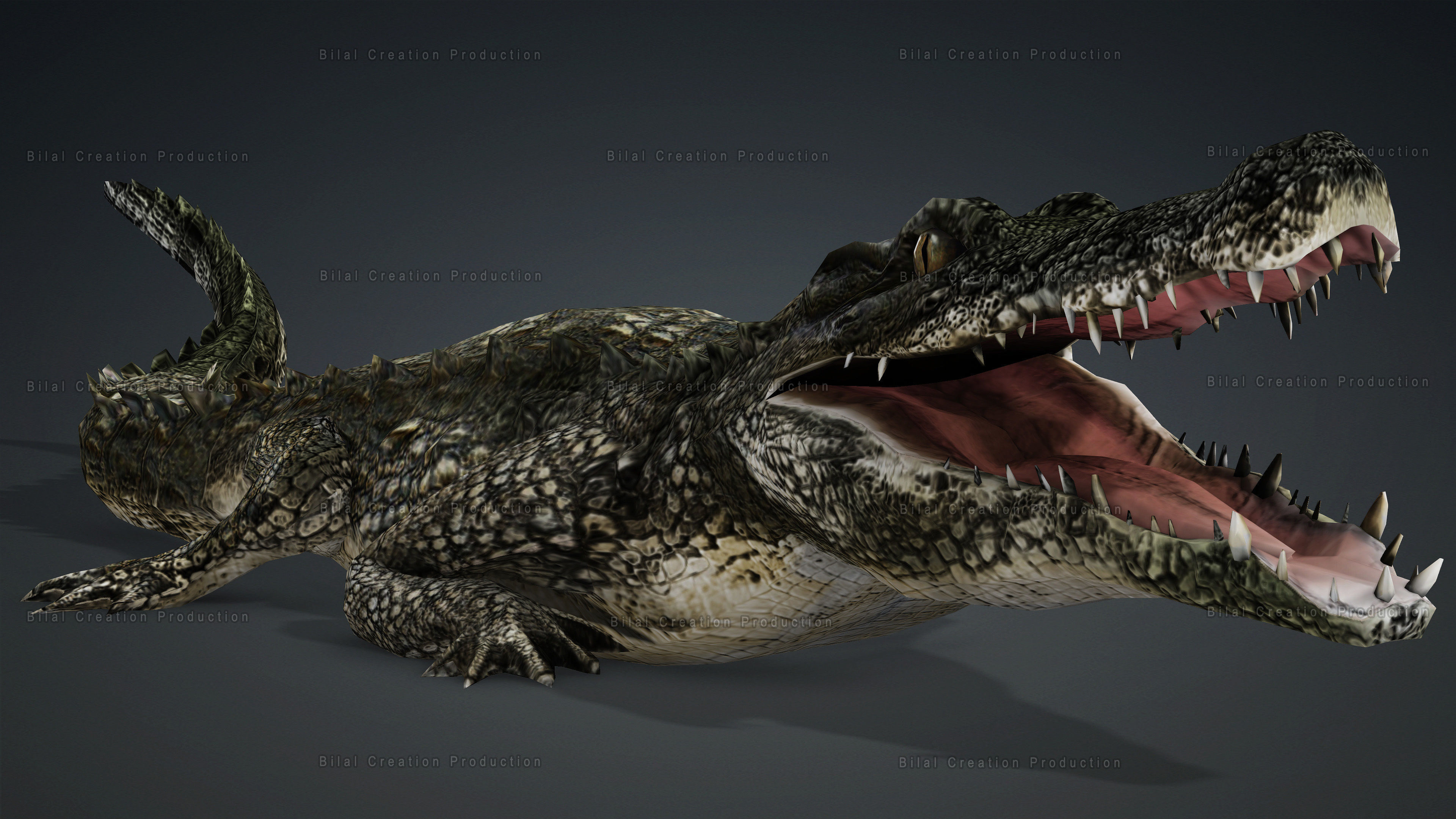 CROCODILE RIGGED ANIMATED 7 3D model_9