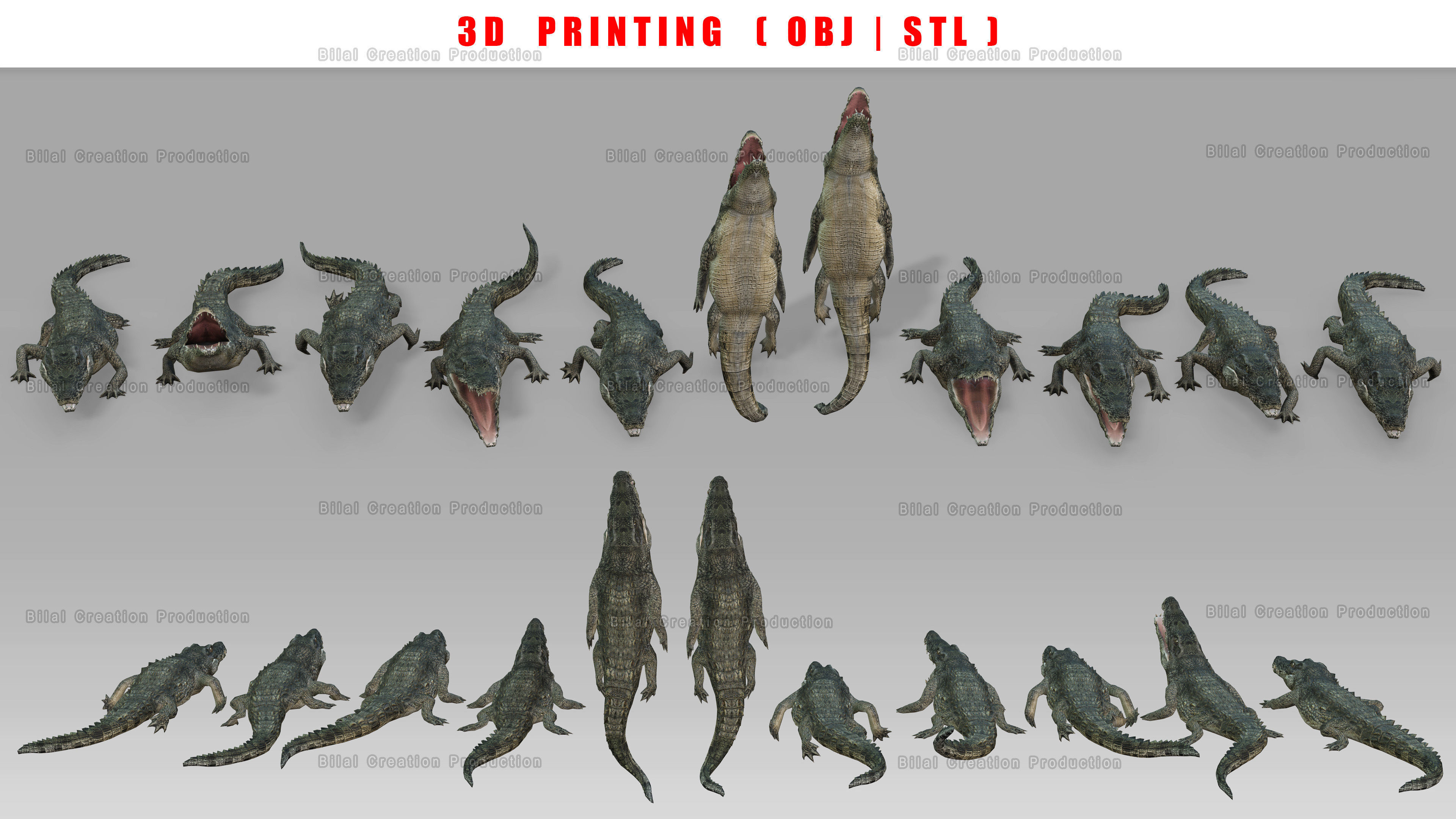 CROCODILE RIGGED ANIMATED 7 3D model_20