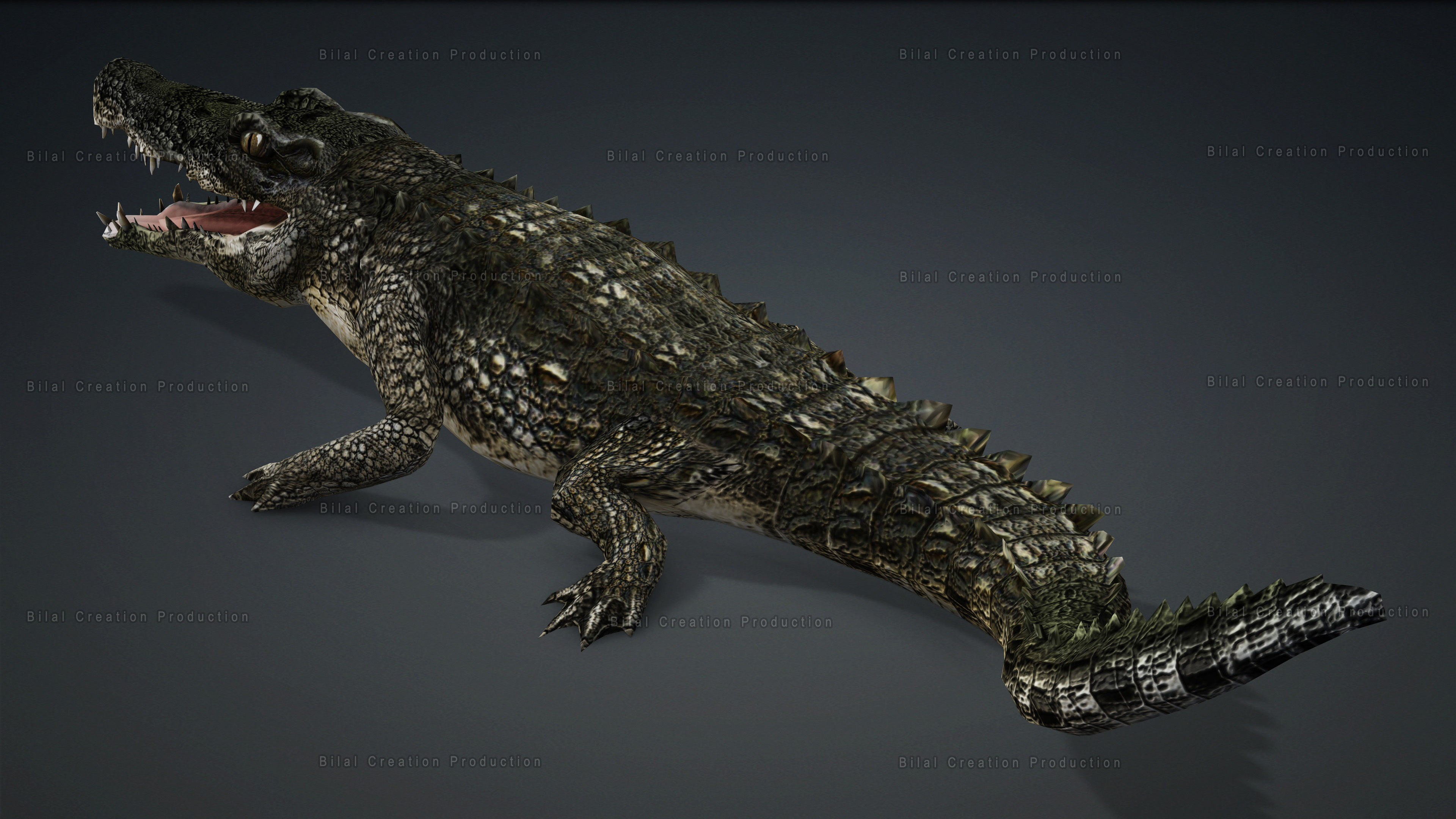 CROCODILE RIGGED ANIMATED 7 3D model_7