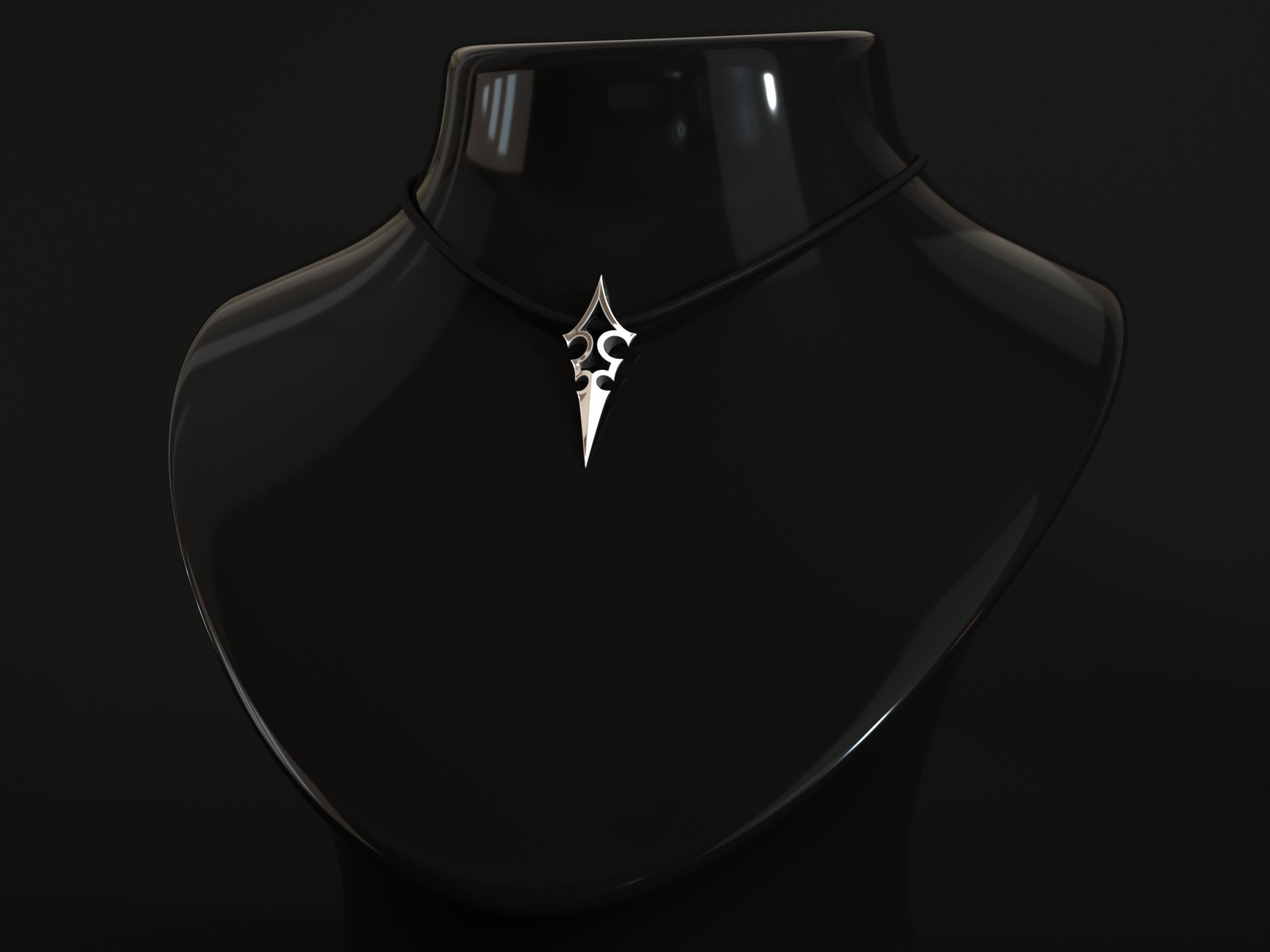 Elven Arrow Pendant B 3D Model 3D print model_4