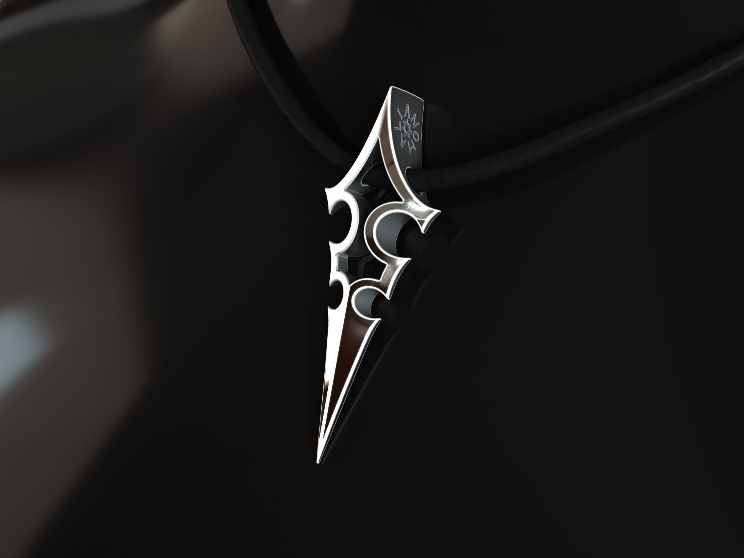 Elven Arrow Pendant B 3D Model 3D print model_3
