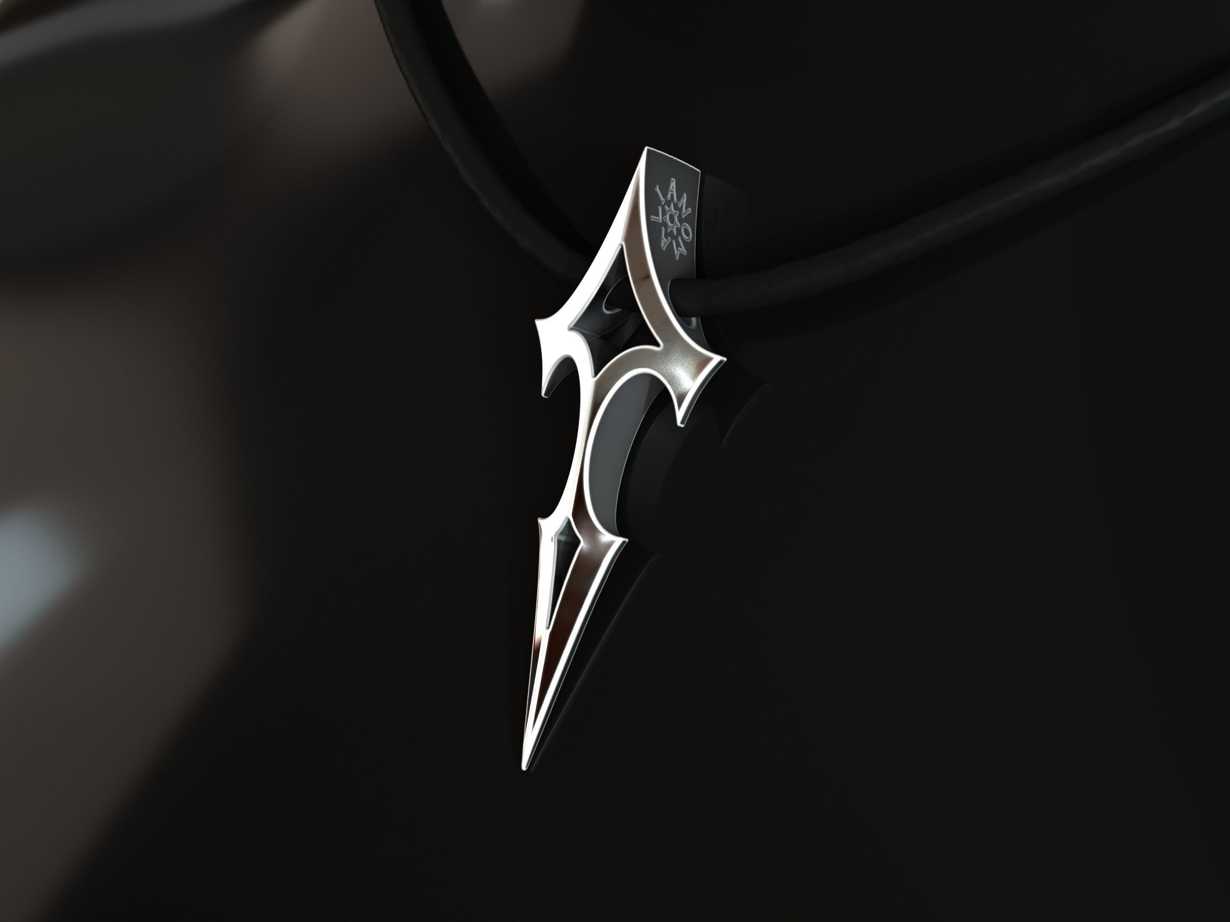 Elven Arrow Pendant C 3D Model 3D print model_3