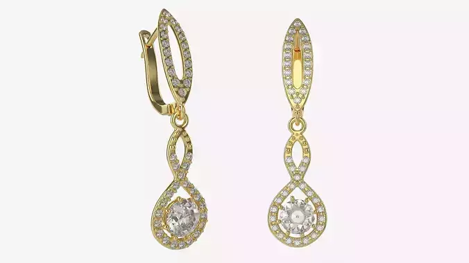 Earrings Diamond Gold Jewelry 02