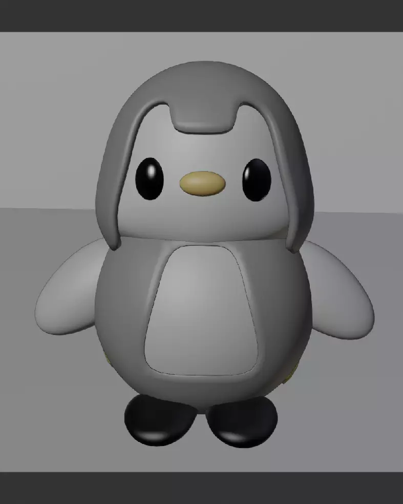 Little pingu with cape Free 3D model_0