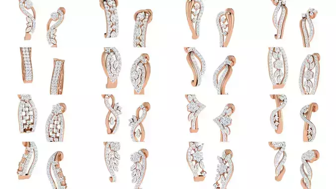 38 Women earrings 3dm stl renders detail