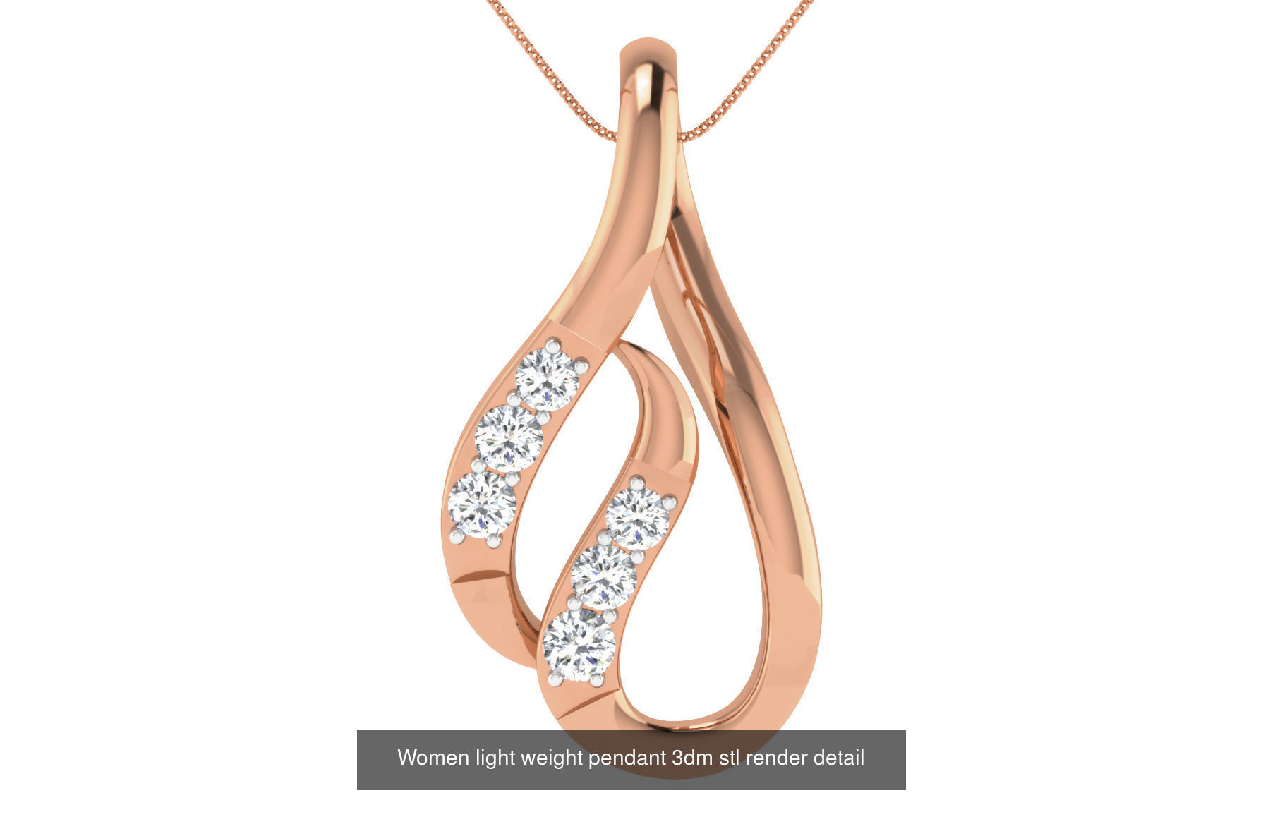 48 Women light weight pendant 3dm stl render detail 3D Model Collection_28