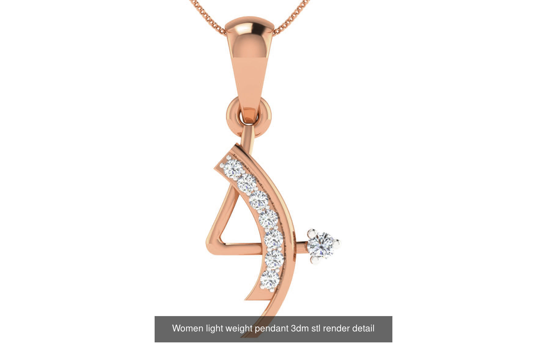 48 Women light weight pendant 3dm stl render detail 3D Model Collection_10