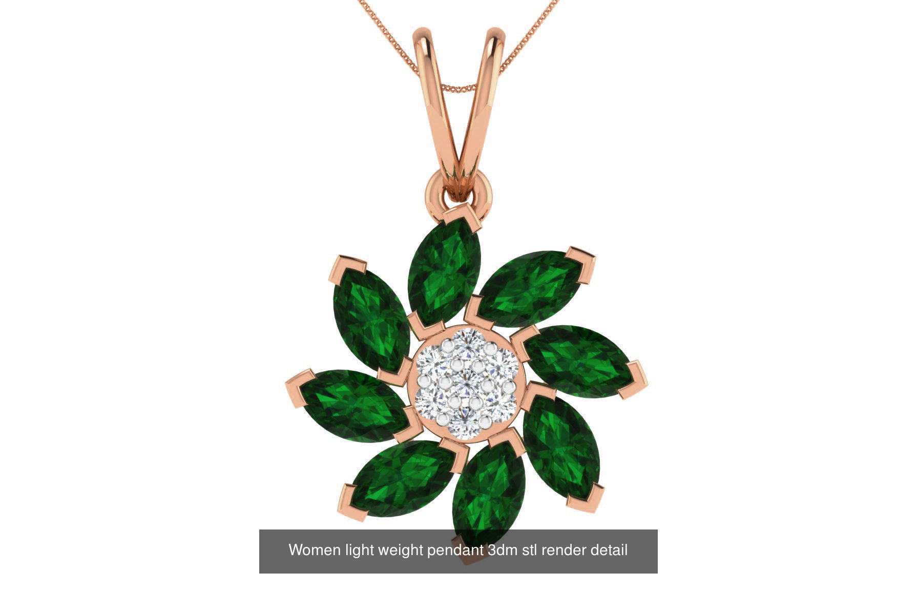 48 Women light weight pendant 3dm stl render detail 3D Model Collection_26