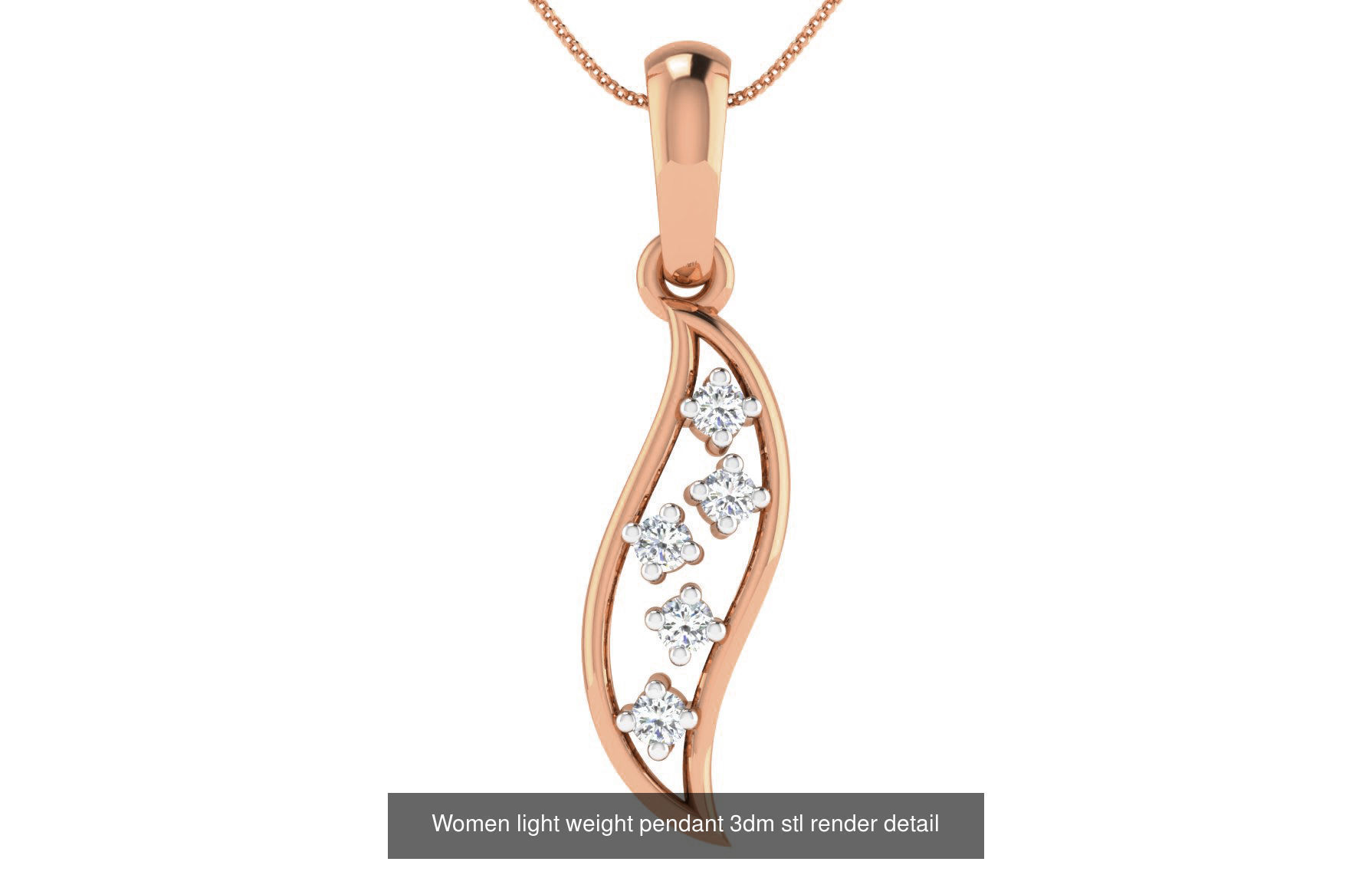 48 Women light weight pendant 3dm stl render detail 3D Model Collection_22