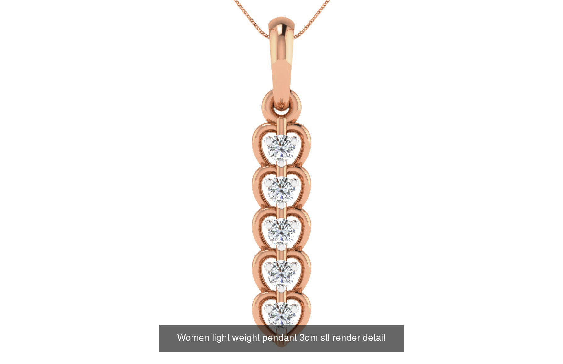 48 Women light weight pendant 3dm stl render detail 3D Model Collection_34