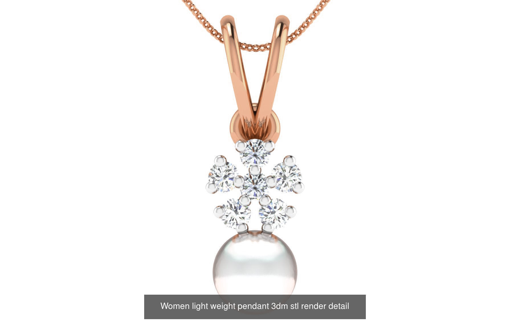 48 Women light weight pendant 3dm stl render detail 3D Model Collection_42