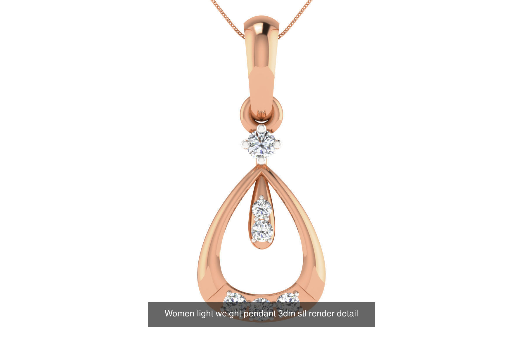 48 Women light weight pendant 3dm stl render detail 3D Model Collection_6