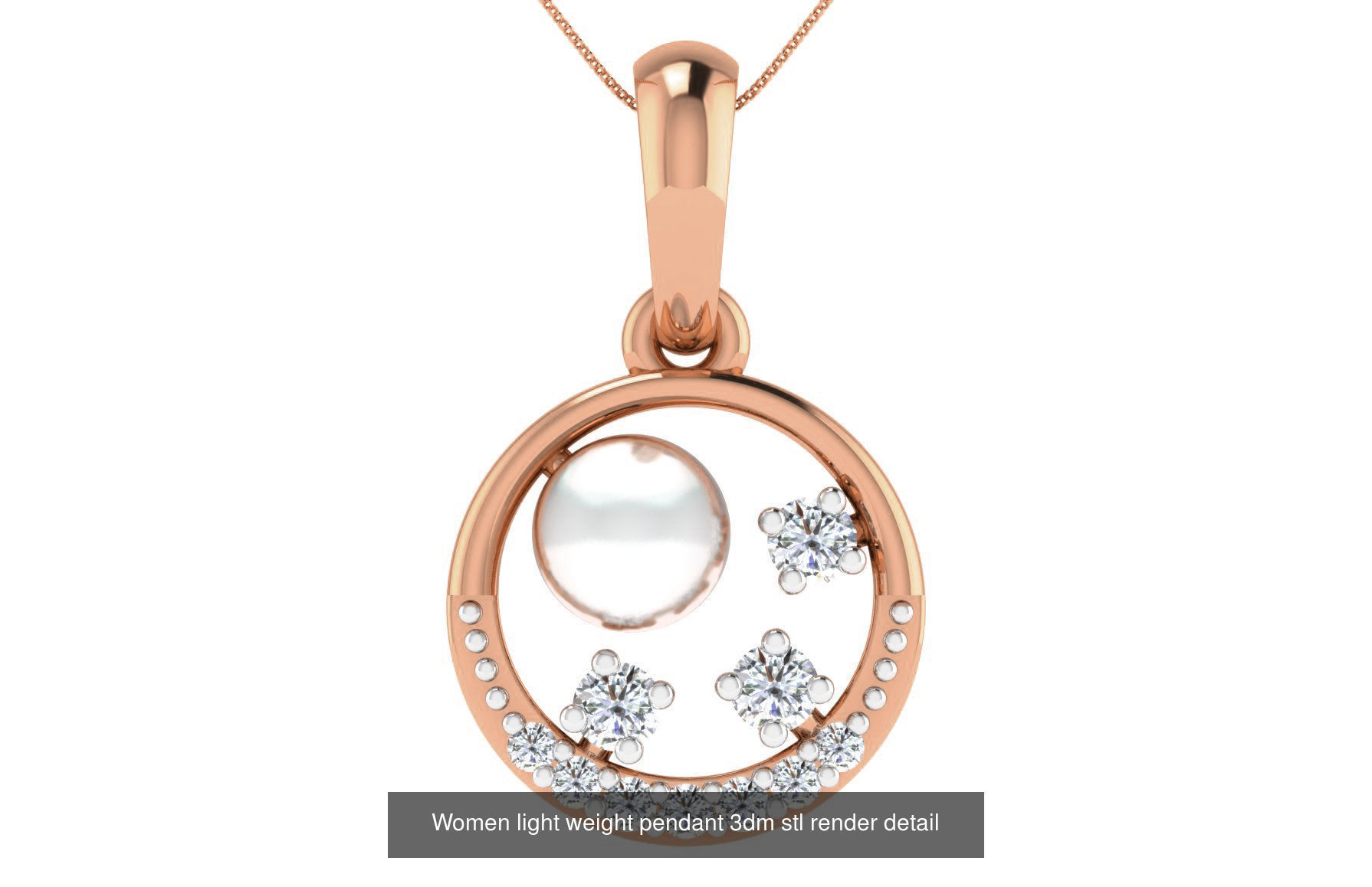 48 Women light weight pendant 3dm stl render detail 3D Model Collection_30