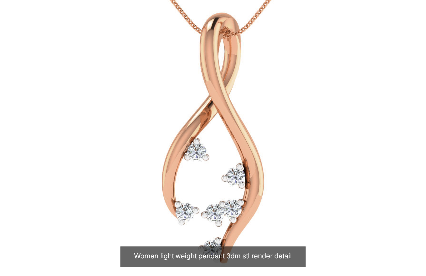 48 Women light weight pendant 3dm stl render detail 3D Model Collection_39