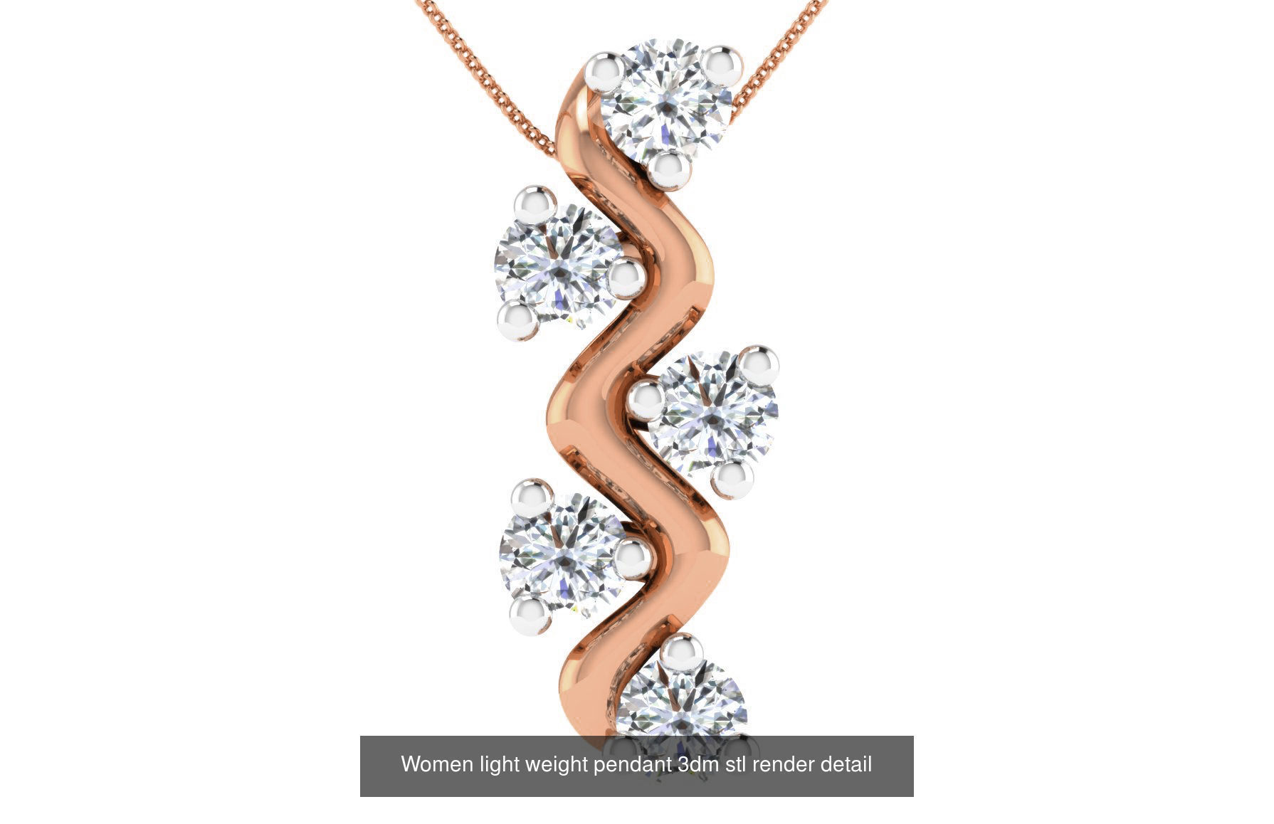 48 Women light weight pendant 3dm stl render detail 3D Model Collection_35