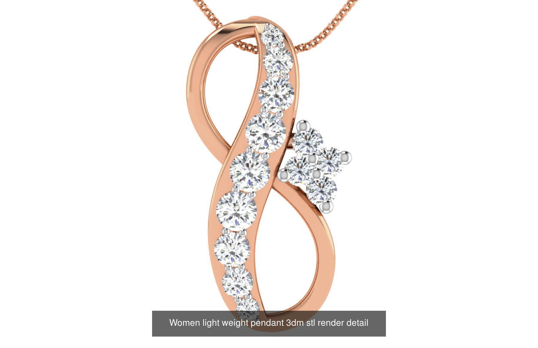 48 Women light weight pendant 3dm stl render detail 3D Model Collection_43