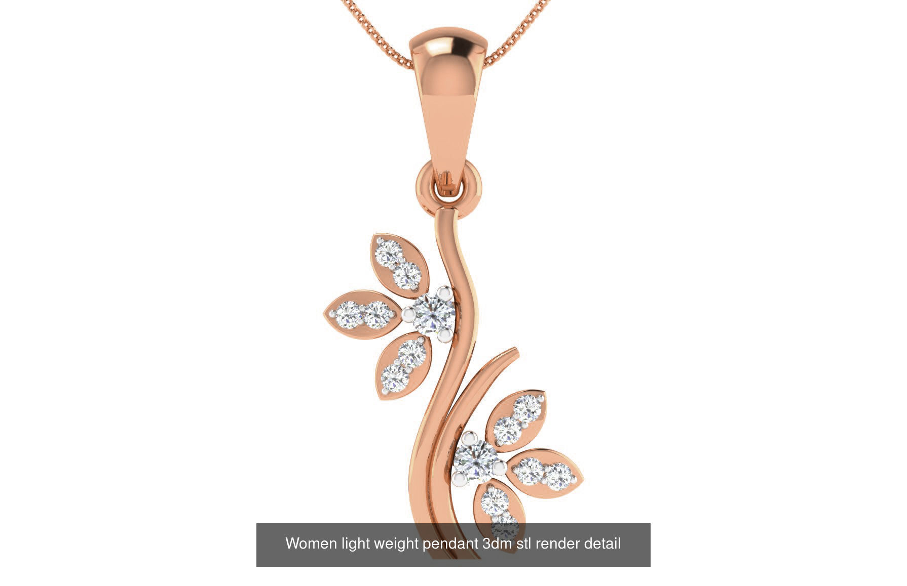 48 Women light weight pendant 3dm stl render detail 3D Model Collection_47