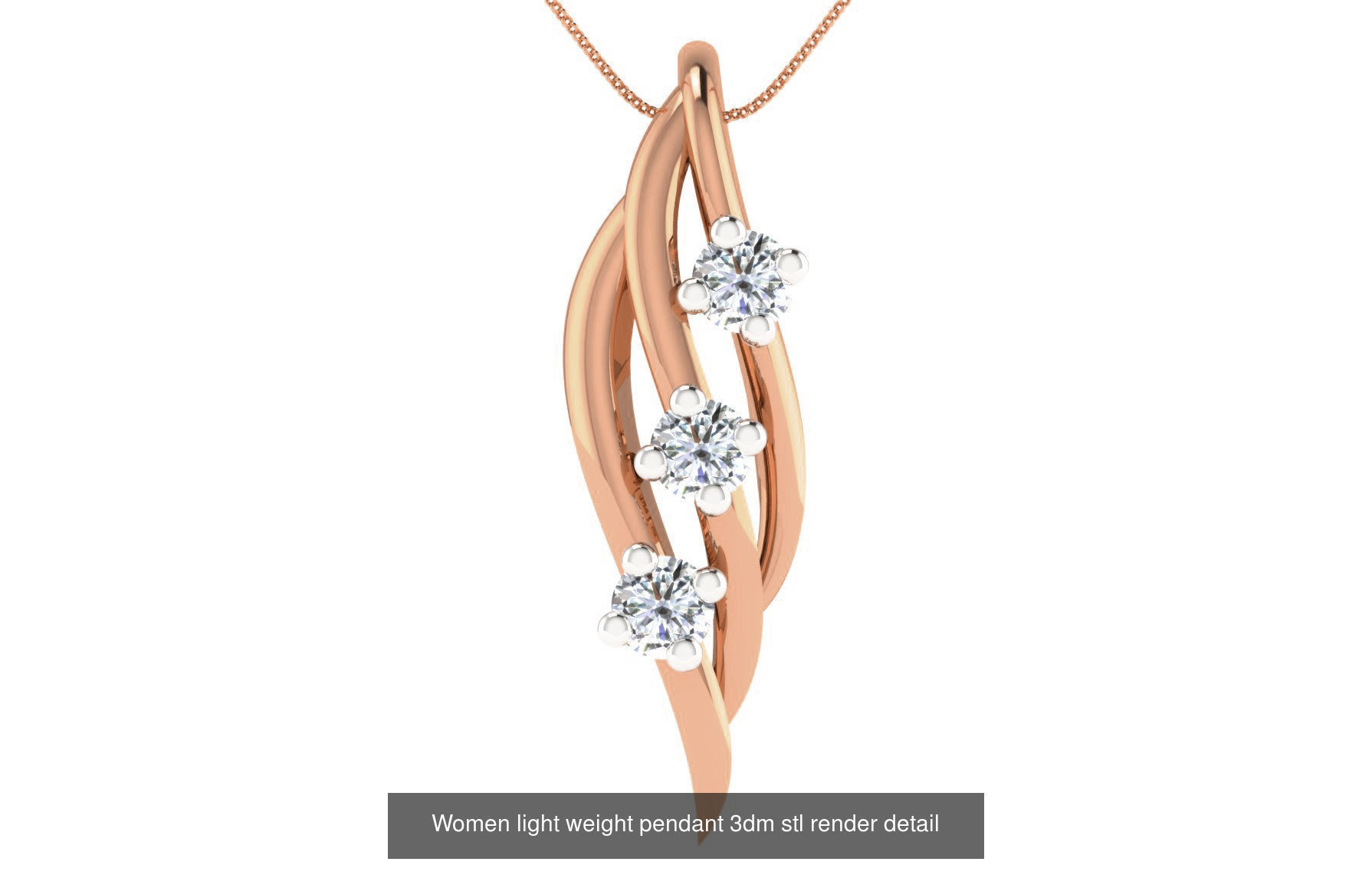 48 Women light weight pendant 3dm stl render detail 3D Model Collection_3