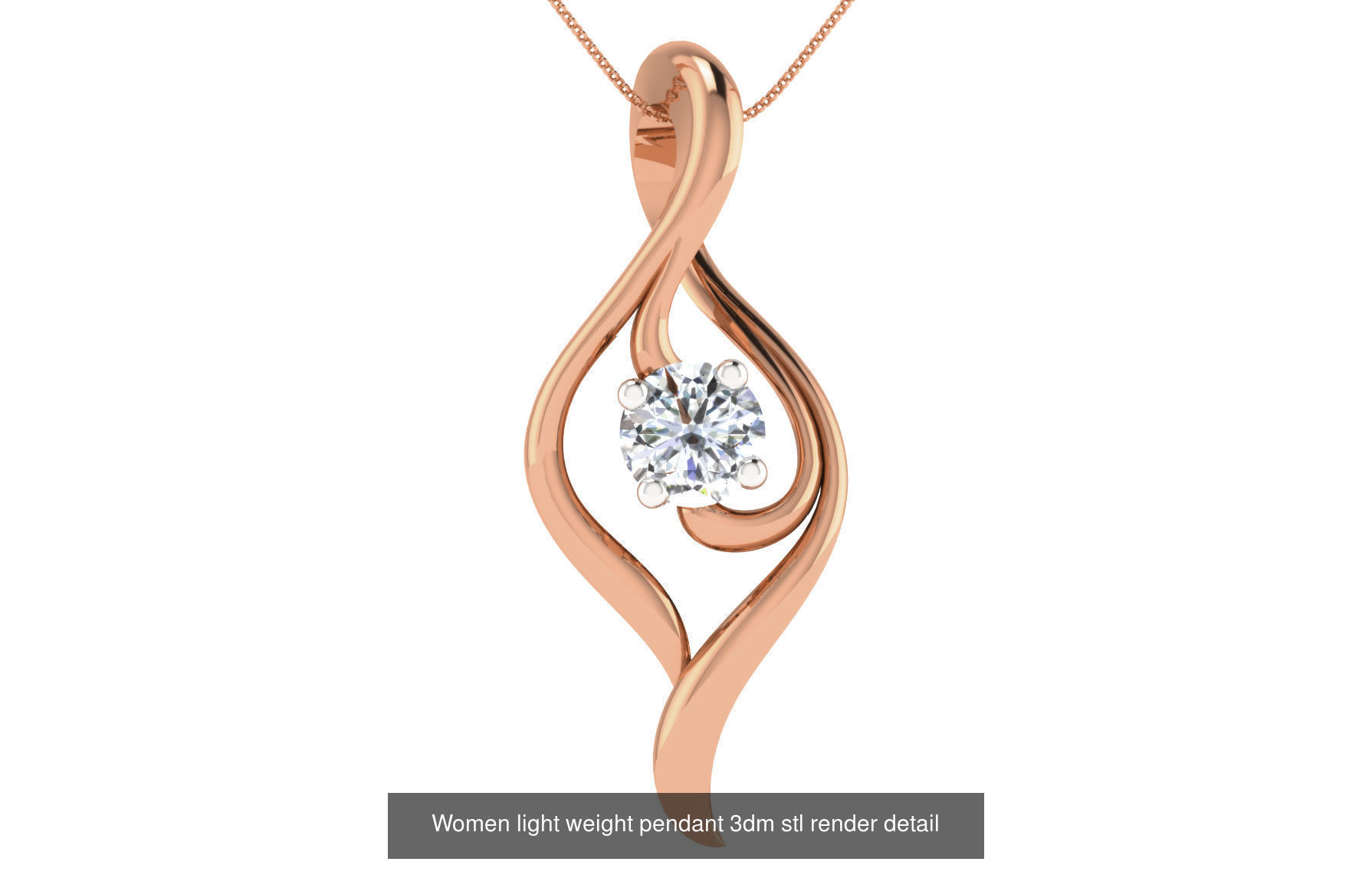 48 Women light weight pendant 3dm stl render detail 3D Model Collection_8