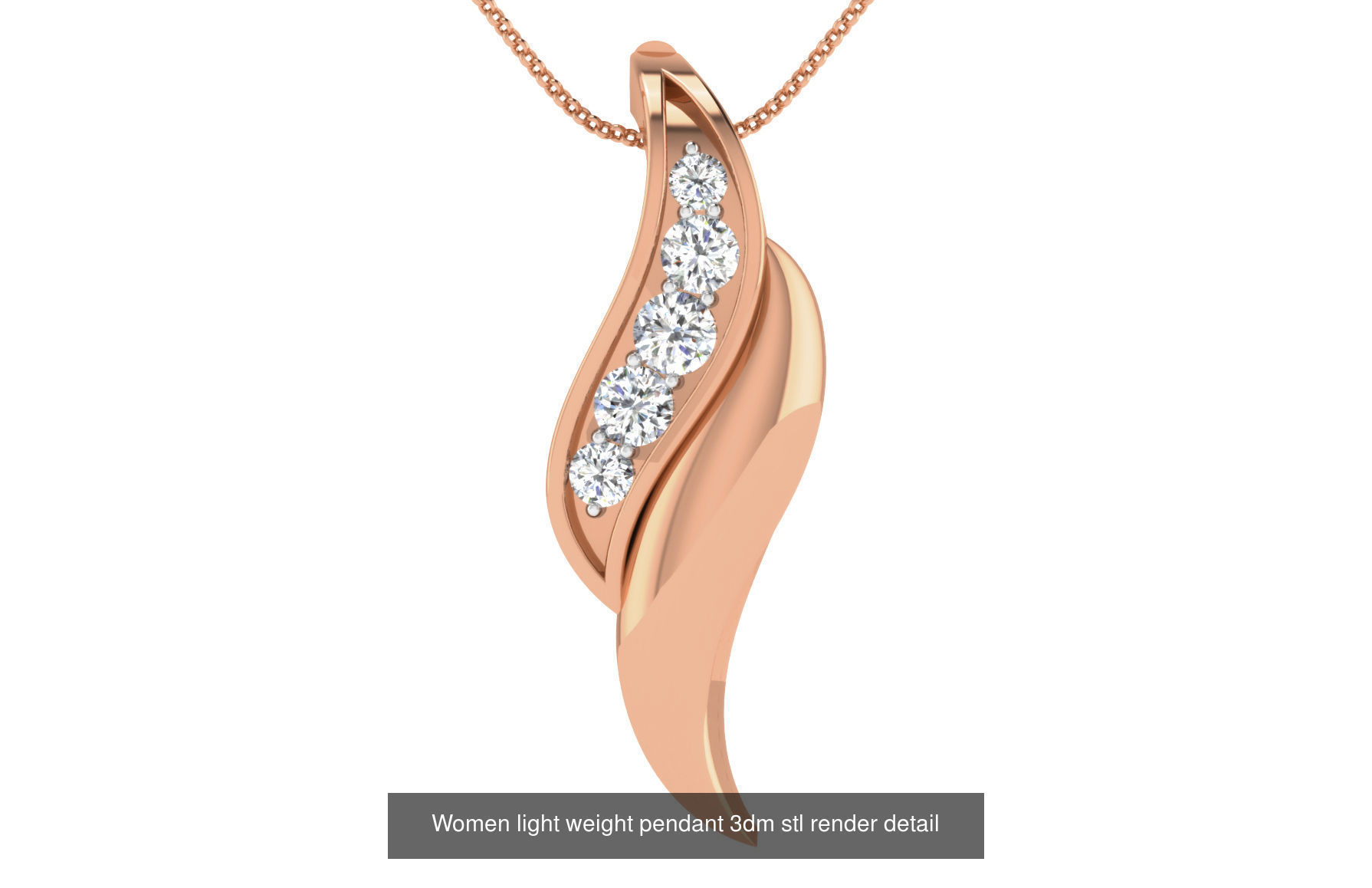 48 Women light weight pendant 3dm stl render detail 3D Model Collection_40