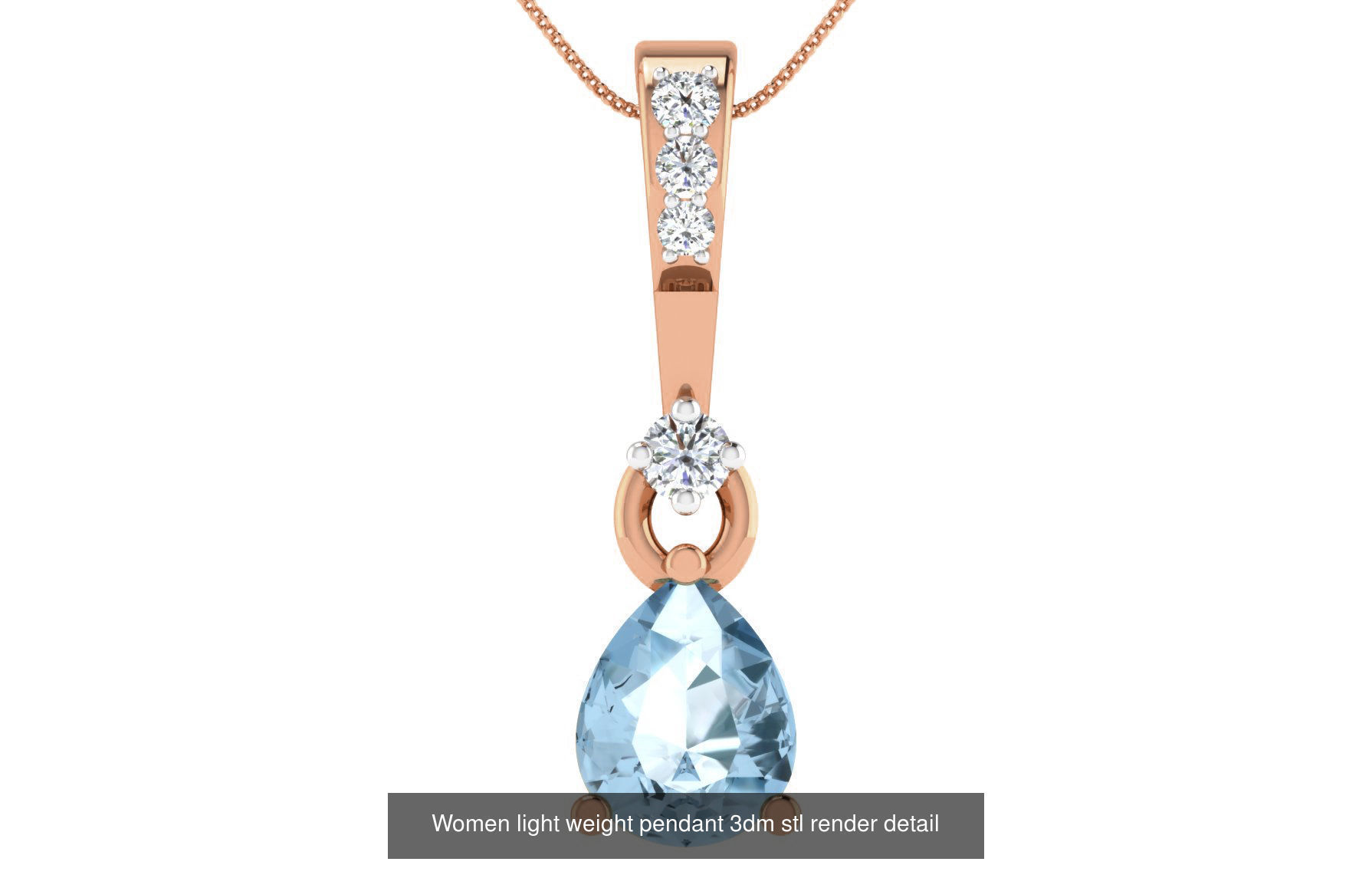 48 Women light weight pendant 3dm stl render detail 3D Model Collection_12