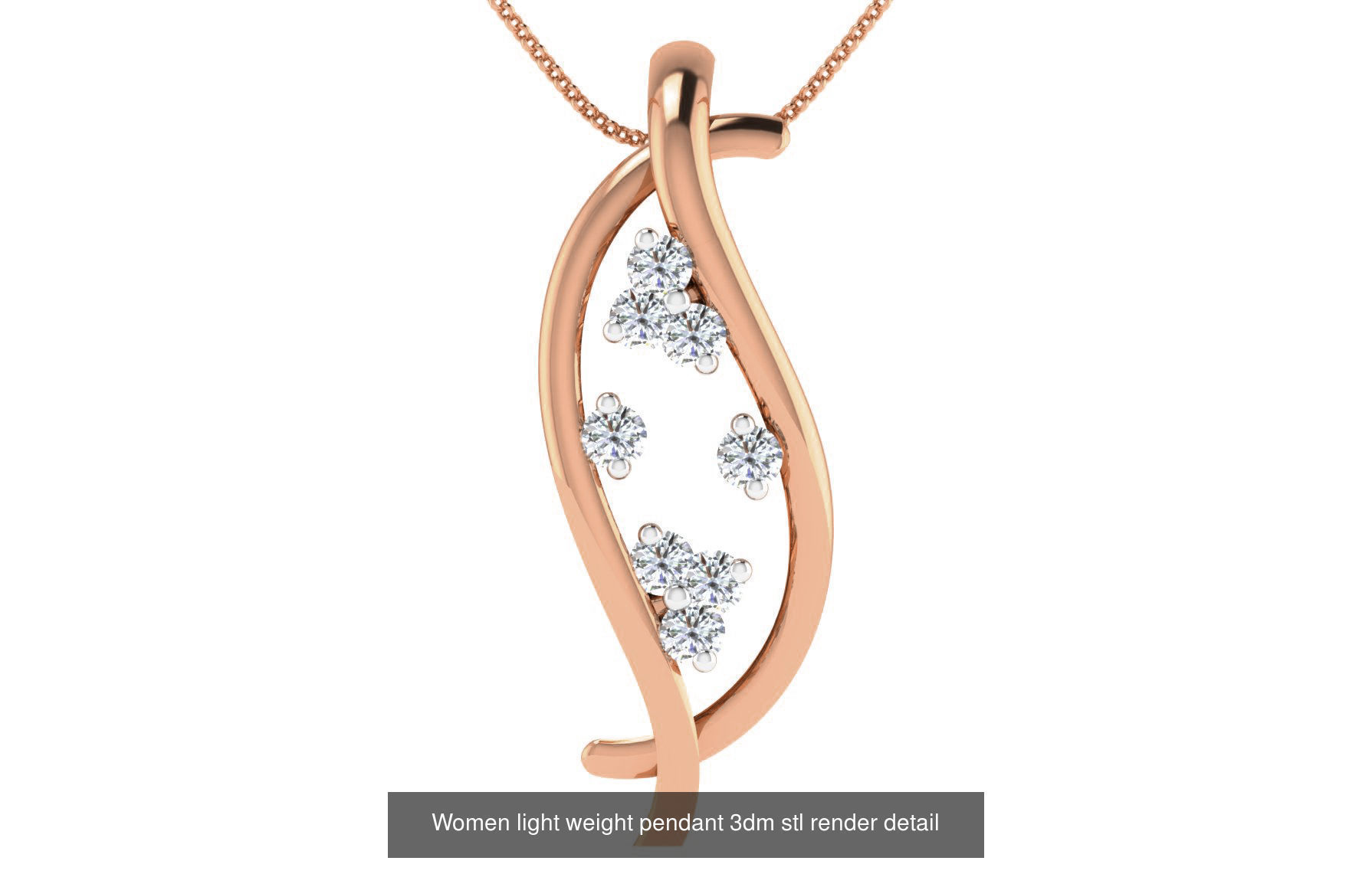 48 Women light weight pendant 3dm stl render detail 3D Model Collection_48
